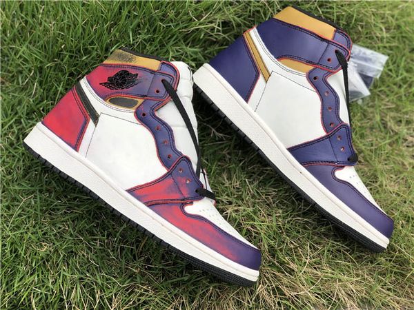 

sb x 1 high og court purple university gold-black men women basketball shoes lakers 1s womens mens athletic designer sneakers, White;red