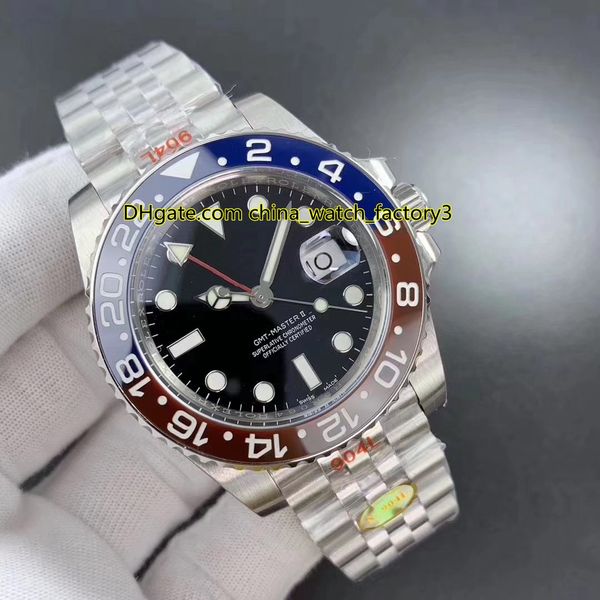 

super quality cal.3285 movement noobf 904 steel basel world 40mm gmt 126710 pepsi ceramic jubilee bracelet automatic mens watch watches, Slivery;brown