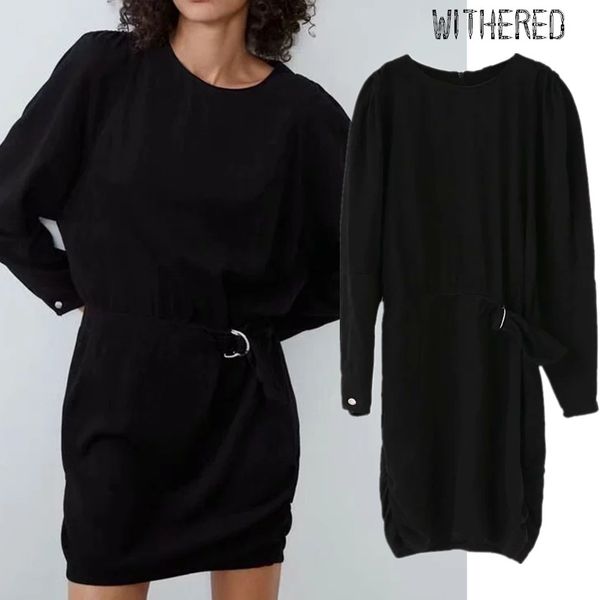 

withered england vintage sashe puff sleeve black mini dress women vestidos de fiesta de noche vestidos party dress women blazers, White;black
