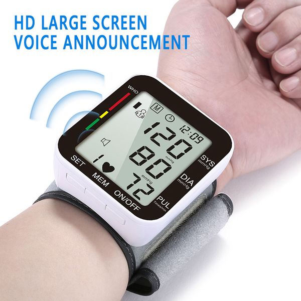 

household lcd digital wrist blood pressure monitor blood pressure meter heartbeat pulse meter machine sphygmomanometer tonometer machine