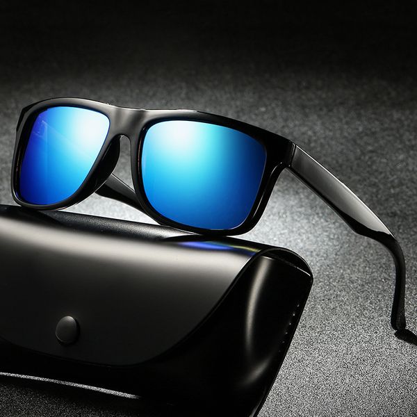 

2019 woman fashion brand design classic polarized sunglasses men women driving square frame sun glasses male goggle, White;black