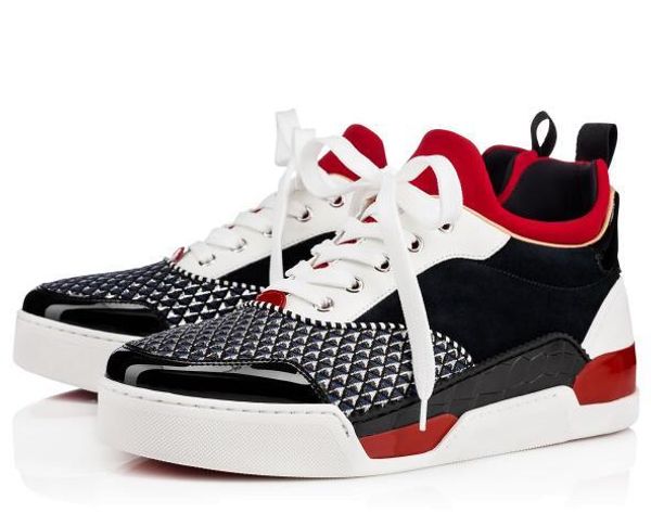 

2020 aurelien red bottom shoes for men sneaker sports shoes flat aurelien sneakers trainers birthday wedding gift, Black