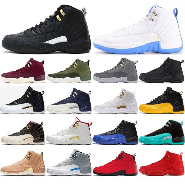 

with socks 2020 12 12s basketball shoes michigan playoff winterized university designer shoes sport sneakers mens trainers size 40-47, White;red
