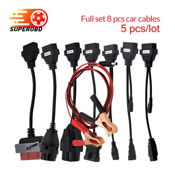 

2018 obd2 diagnotic cables cdp car cables 5pcs/lot with full set 8 car tcs cdp pro obd2 obdii for multidiag pro