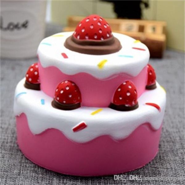 

squishy 12cm anti-stress toys double layer strawberry cake squishy slow rising cream scented decompression cure toy baby new year gift toys