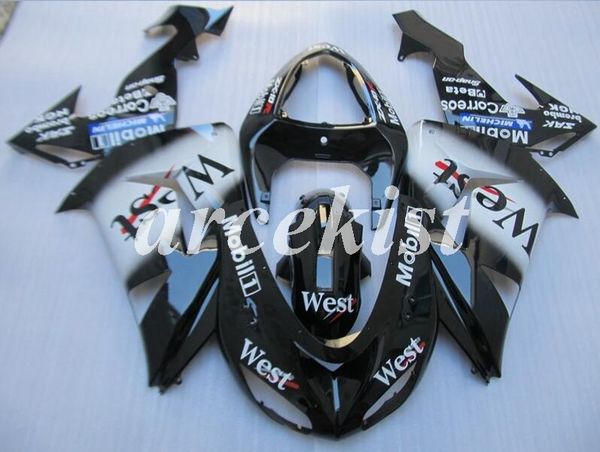 

new abs motorcycle fairings kits fit for kawasaki ninja zx-10r 2006 2007 06 07 body set black white