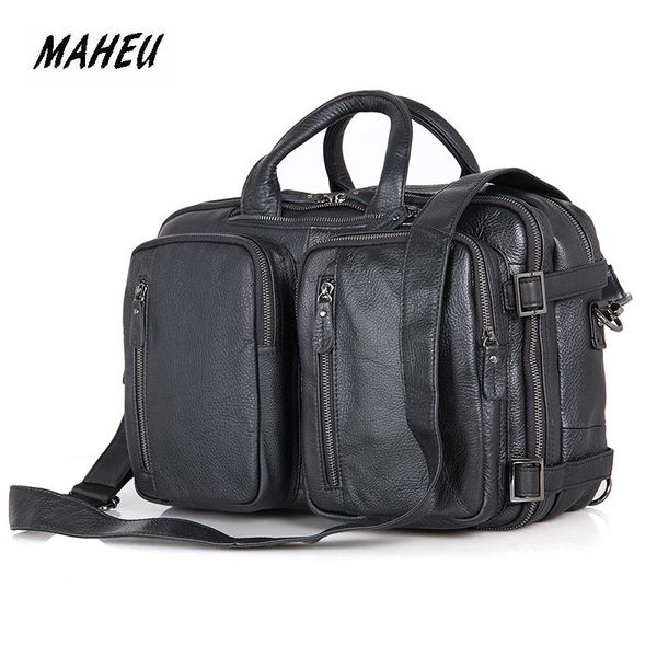

maheu selling leather briefcase mutilfunction bags for shoulder bag bagpack 3 way to use lapbriefcase black orange