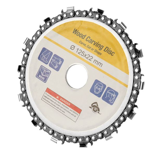

5 inch grinder chain disc arbor 14 teeth wood carving disc for 125mm angle grinder din889