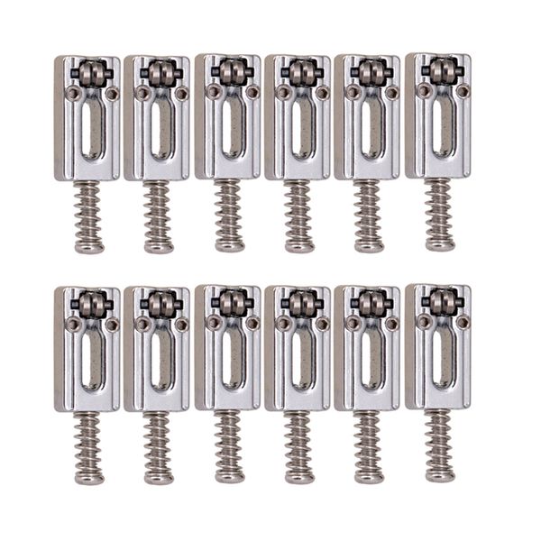 

12x guitar scooter bridge locked string saddle musical instrument part silver