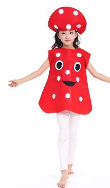 

new style the 2018 children cosplay mushroom blueberry strawberry suitable for boys and girls stage costume short style dancing clothe, Black