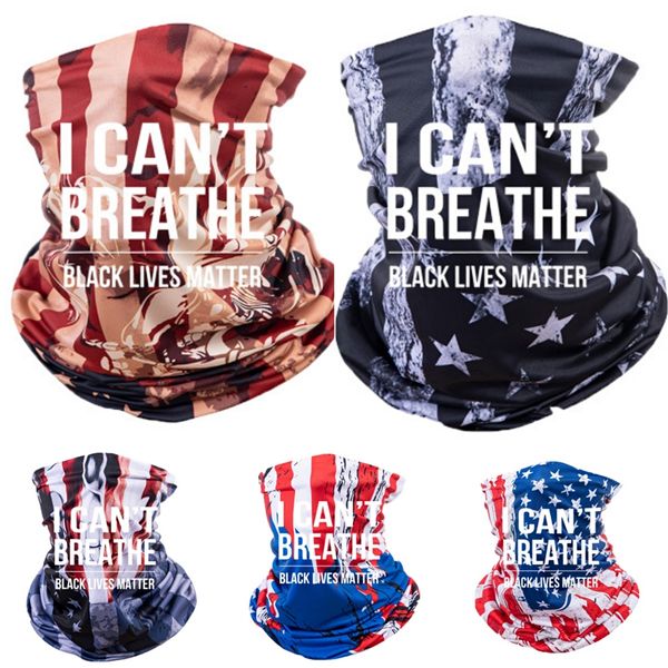 

i cant breathee scarves ice silk mask black lives matter magic scarves sunscreen headband summer outdoor riding face protective gga3438-4 #6, Blue;black