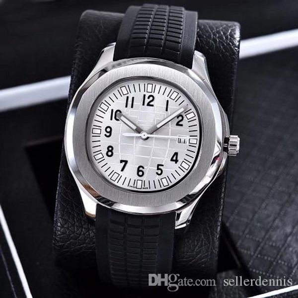 

2019 luxury wristwatches aquanaut automatic movement stainless steels comfortable rubber strap original clasp men mens watch watch, Slivery;brown