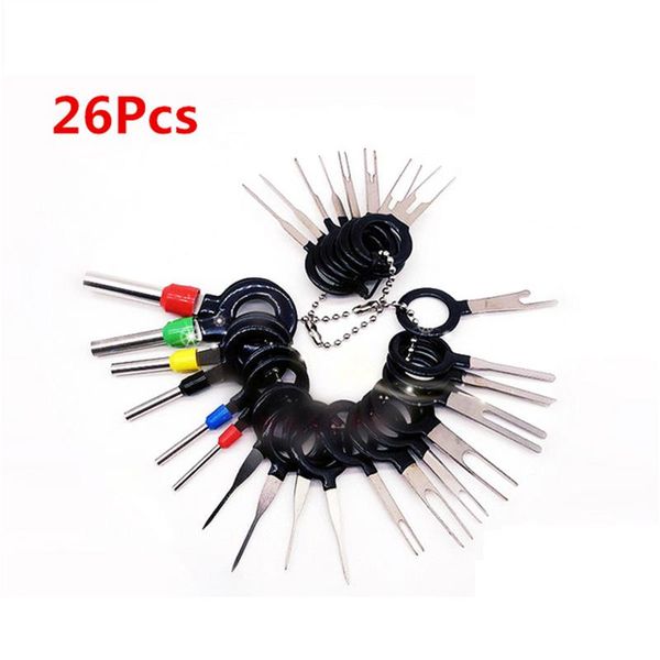 

21/26pcs wire terminal removal tool stainless steel harness connection picking tool car electrical wiring crimp connector pin