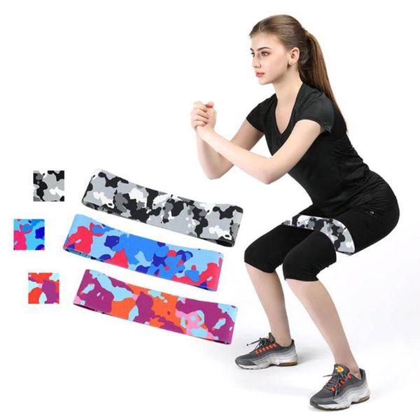

1pc exercise resistance band comfortable camouflage hip ring latex silk yoga rally belt fitness squat hips