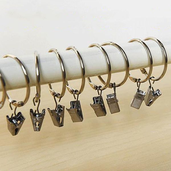 2019 6 3cm Plated Curtain Rings Clip Window Easy Glide Hooks