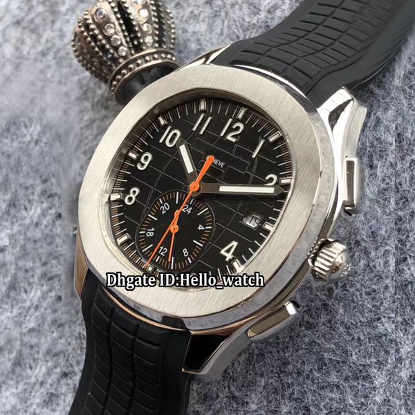 

new date aquanaut 5968a-001 black dial asian 2813 automatic mens watch 316l steel case black rubber strap gents watches, Slivery;brown