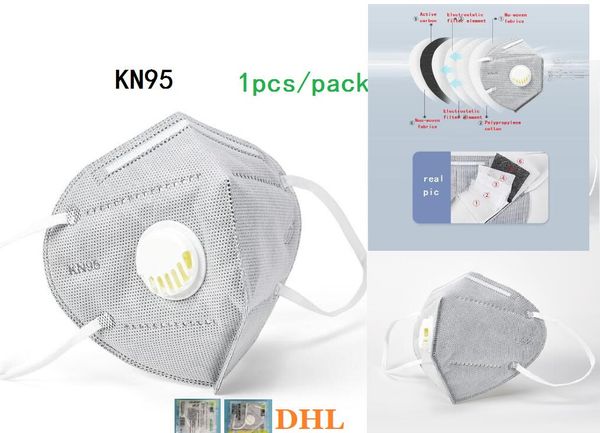 

DHL free Ready! Folding KN95 FFP2 Mask With Breathing Valve Anti-dust Respirator N95 Dust Mask Soft Breathable outdoor part Free Shiping Dis