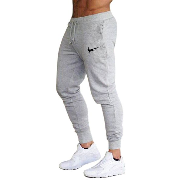 

new brand print logo gyms men joggers casual men sweatpants joggers pantalon homme trousers sporting clothing bodybuilding pants, Black