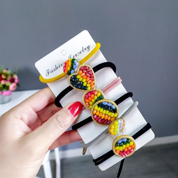 

свадьба из бисера жемчужный подарок женщина леди ювелирные изделия с бриллиантами волосы резинки для невесты актерского начала выпускной qm, Pink