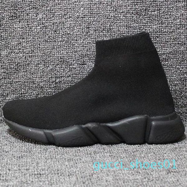 

2019 new paris speed trainers sock shoe original luxury designer men's womens sneakers high casual shoes with box g01, Black