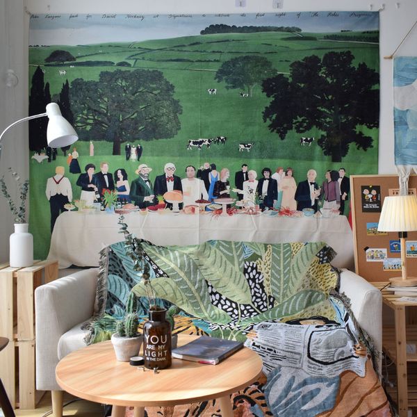 

nordic style tapestry wall aesthetic simple large modern tapestry wall landscape living room tapisserie house decoration eb50gt