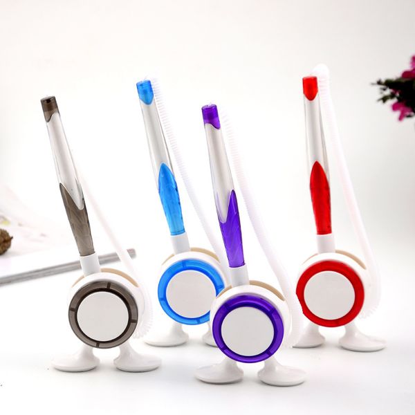 

creative elastic rope ballpoint pen fixed bank table desksignature pens superior office writing pen gift, Blue;orange