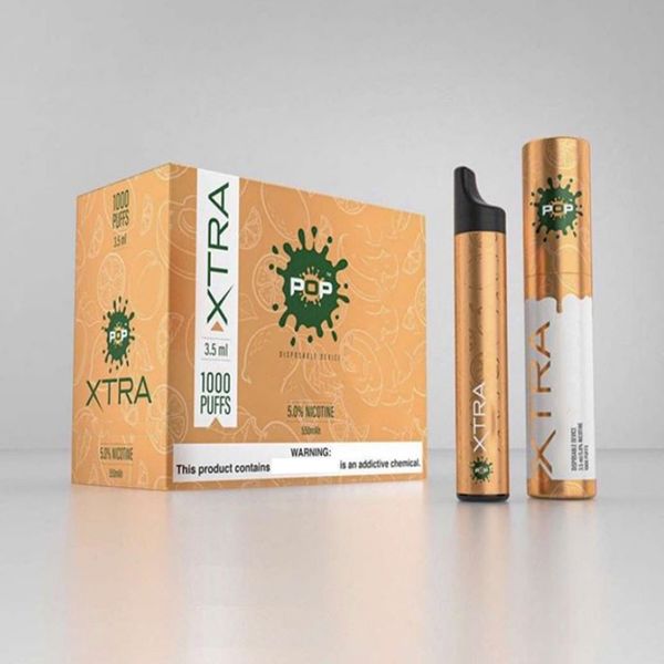 

Новый POP XTRA Одноразовый Vape Pen 3,5 мл картридж Pod 1000puffs Предварительно заполненного Starter Kit Device System Испарители электронной Cigs Vapor Fast ShippingTOP
