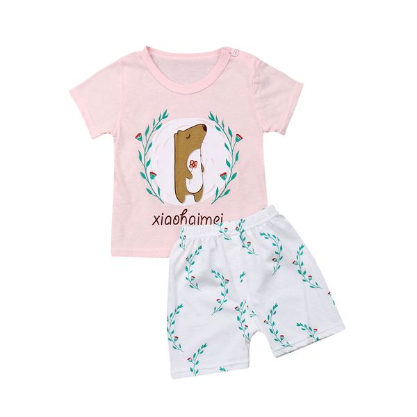 

New Fashion Toddler Kids Baby Clothes Girls Boys Tops T-shirt + Shorts 2PCS Summer Lovely Casual Outfits Set 6M-5Y