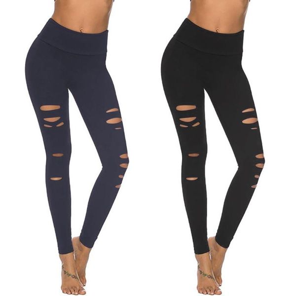 

fashion ladies pure color hole tight fitting fitness running yoga pants leggins femme breathable stretched pants sports wear, White;red