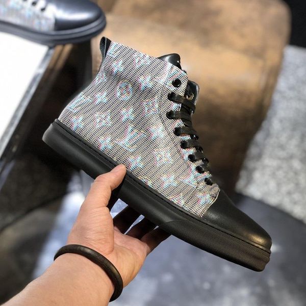 

2020 a10 new fashion trend high casual men shoes, comfortable luxury men shoes original box packaging zapatos hombre, Black