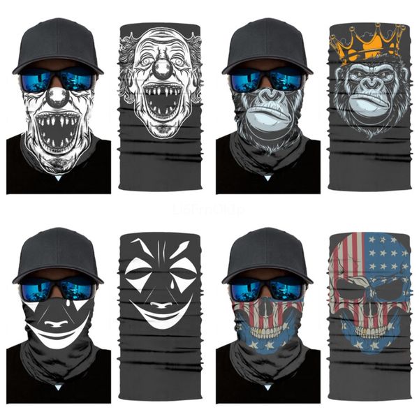 

shipping outdoor skull scarf windproof uv protection print bandana multifunction cycling face mask magic turban scar #346#394, Blue;black