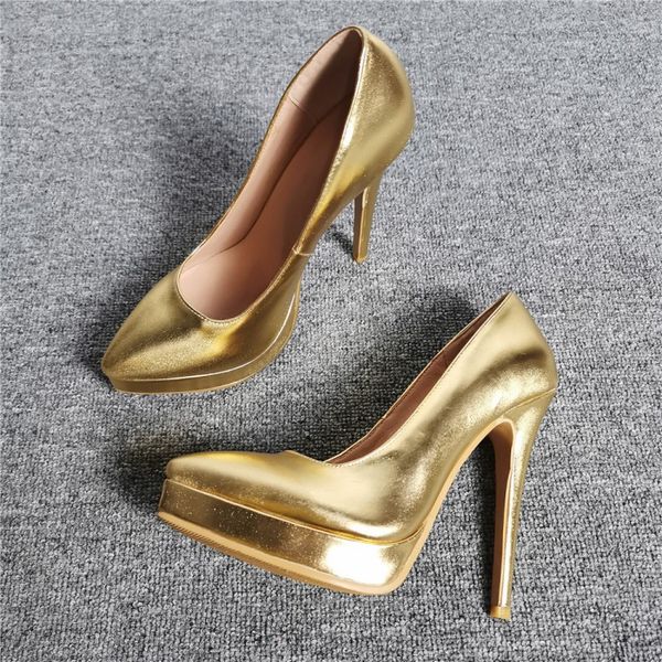 

olomm new women platform pumps stiletto high heel pumps chic pointed toe gorgeous god party shoes women plus us size 5-15, Black