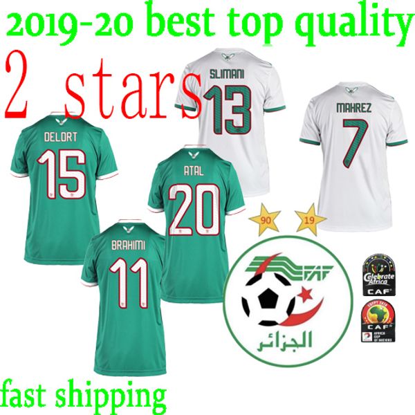 

Fa t hipping 2 tar african cup champion 2019 algeria occer jer ey mahrez brahimi bounedjah bouazza algerie jer ey football hirt