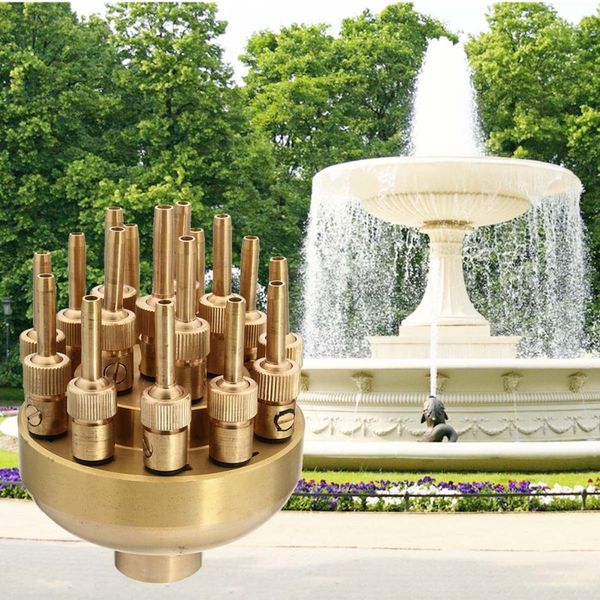 

1.2" 3 layers fountain nozzle 17 sprinkler spray head pond pool brass for garden