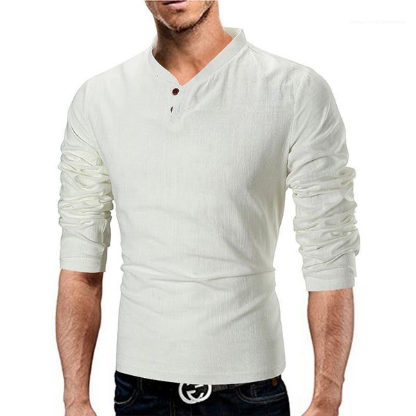 

color t-shirts with button casual v-neck slim short sleeve tees mens spring autumn t-shirts fashion natural, White;black