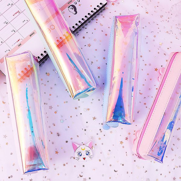 

1333 pencil case creative transparent pencil bag box student stationery