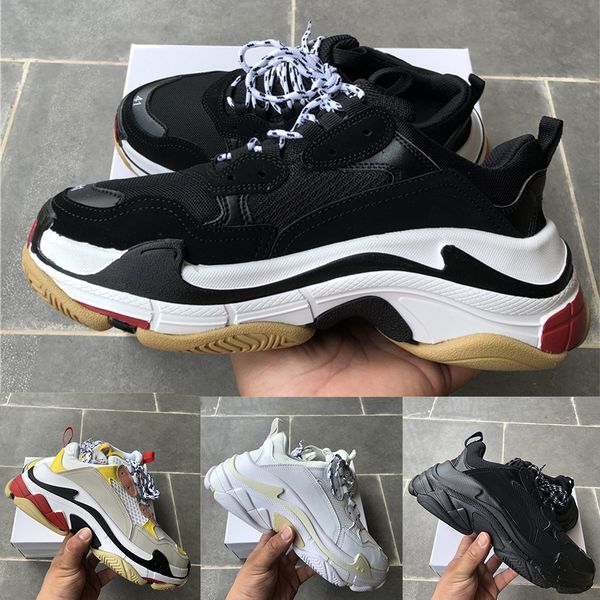 

paris triple s luxury casual dad shoes men women grey triple black white gym red blue vintage fashion outdoor designer sneakers