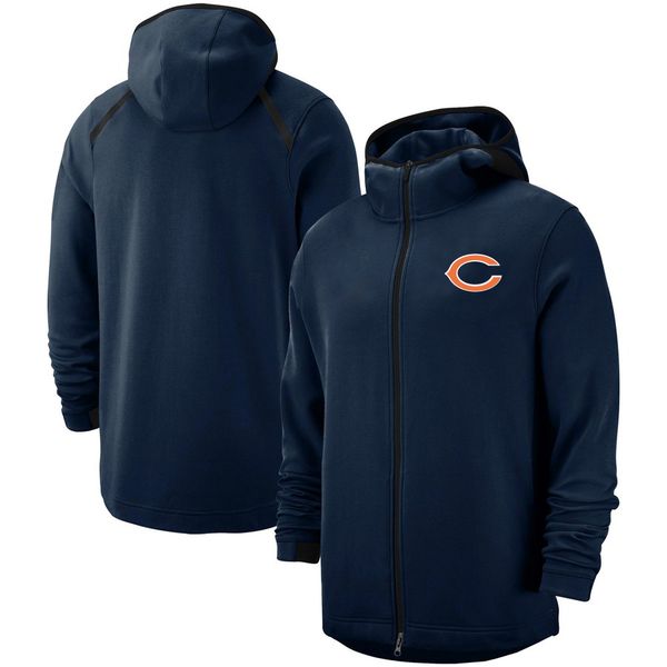 

2019 chicago bears men style show time therma flex performance full-zip nfl hoodie-durk bule, Blue;black