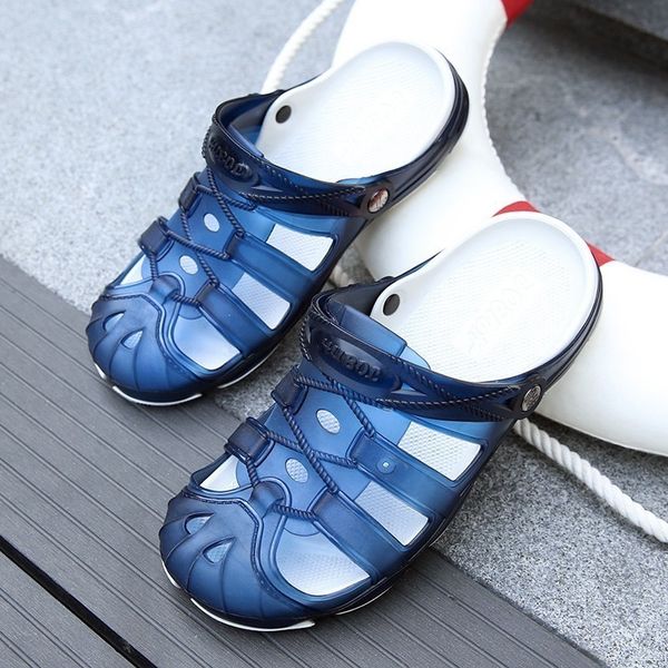 

summer new beach sandals sapatos hollow slippers breathable fashion trend for men flip flops shoes mens dropshipping masculinos, Black