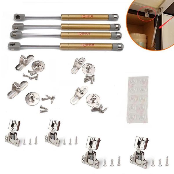 

4 sets apexstone 100n/22.5lb hydraulic rod overlay 1/2 inches hinge+ golden gas spring + cushion pads for rv trailer cabinet