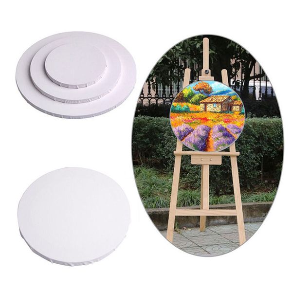 

white blank panels round canvas board wooden frame art artist painting crafts