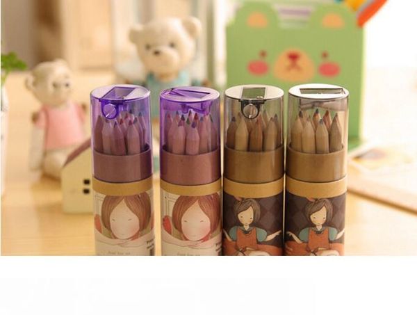 

fashion new secret garden coloring pencils enchanted forest painting pens colored pencils creative writing tools 1pcs=1box=12 root, Black;red