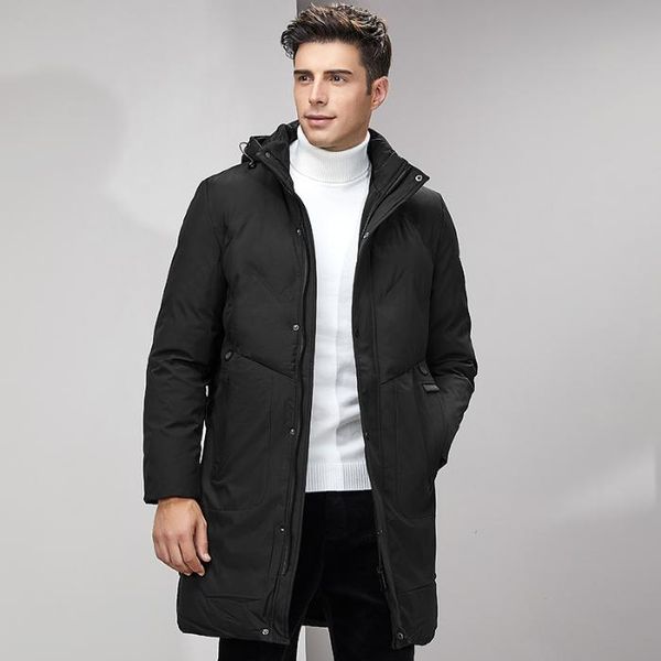 

2019 парки с капюшоном мужчины значок зимнее пальто красивое качество удобная мода причинно теплая верхняя одежда, Black