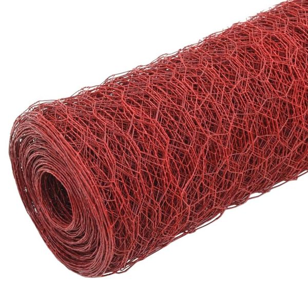 

steel mesh with pvc coating 25x0.5 m red garden sets