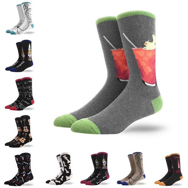 

casual socks printed anti-slip breathable spandex cotton hosiery footwear outdoor sports cycling running sportswear accessories, Black