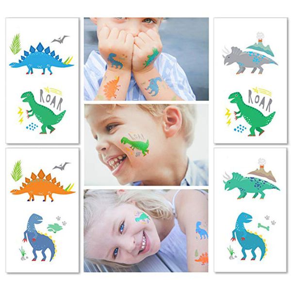 Dinosaurier Party Kid Wasserdichte Tattoo Aufkleber Großhandel Geburtstag Tier Kind Kleines Geschenk Interessante Dekoration