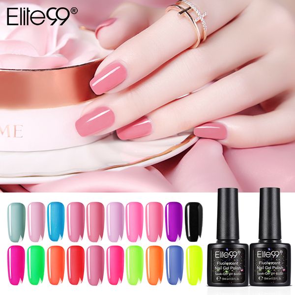 

elite99 fluorescent gel nail polish hybrid varnish all for manicure semi permanent nails art gel macaron nail polish primer, Red;pink