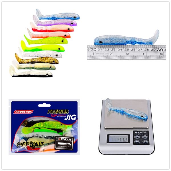 

3d eyes t-tail soft worms bait artificial plastic fish lure 10colors 10cm 9g silicon rubber lures