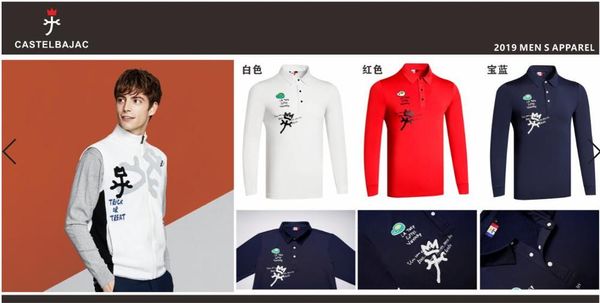 

golf men's long sleeve golf fashion t-shirt, Black;blue