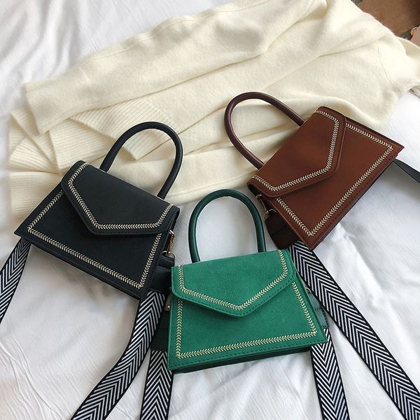 

new style women's bag dull polish suede wide-strap handbag